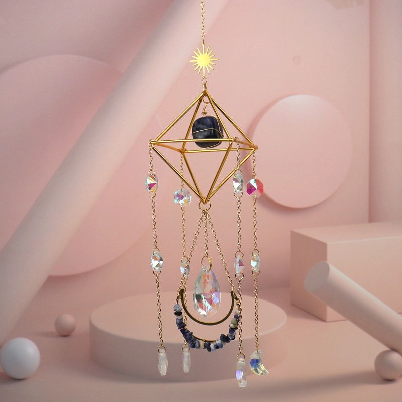 Geometric Agate Suncatcher Wall Hanging Minimalist Decor | Home Decor & Wall Art
