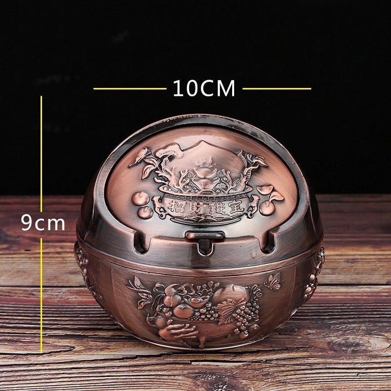 Vintage Elephant Peacock Rose Metal Ashtray Decorative Ornament|Home Decor & Accessories