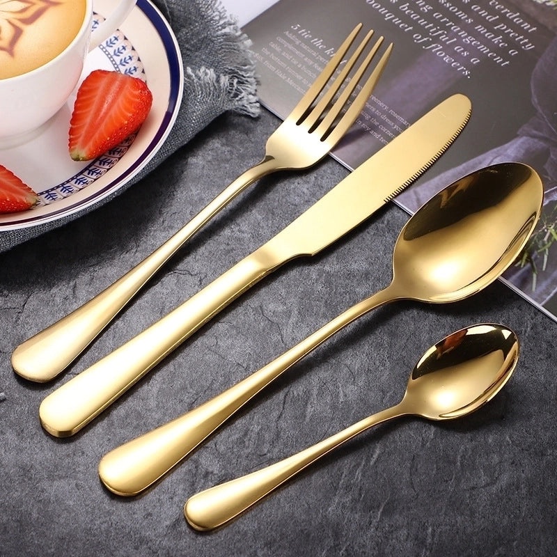 Stylish Solid Color Stainless Steel Cutlery Set 4 Pieces|Tableware & Dining Accessories