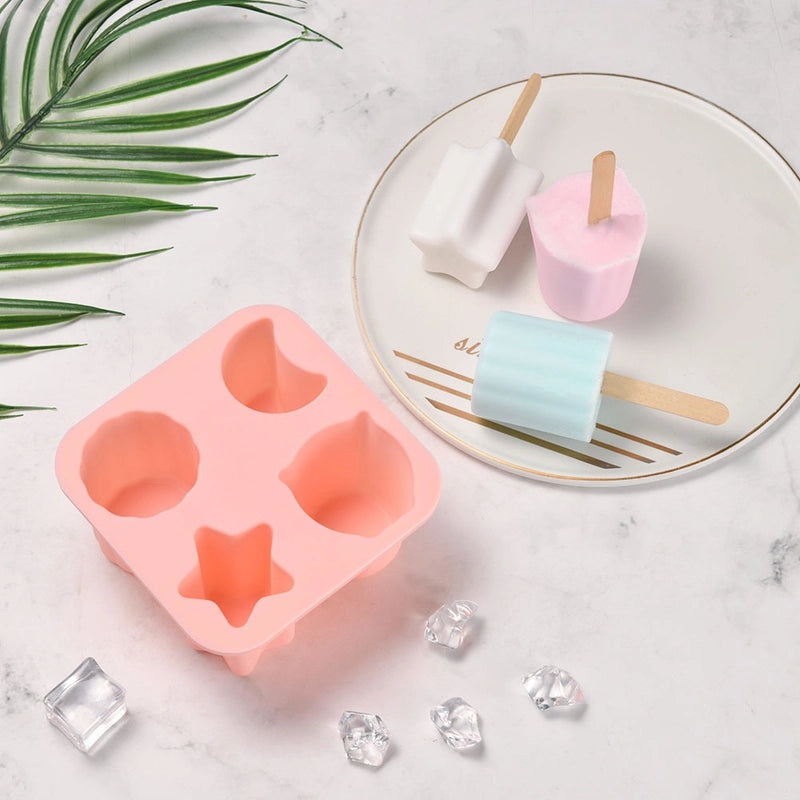 3 and 4 Cavity Ice Cream Molds DIY Food Grade Silicone Popsicle Jelly Cheese Popsicle Mold|Kitchen & Dining
