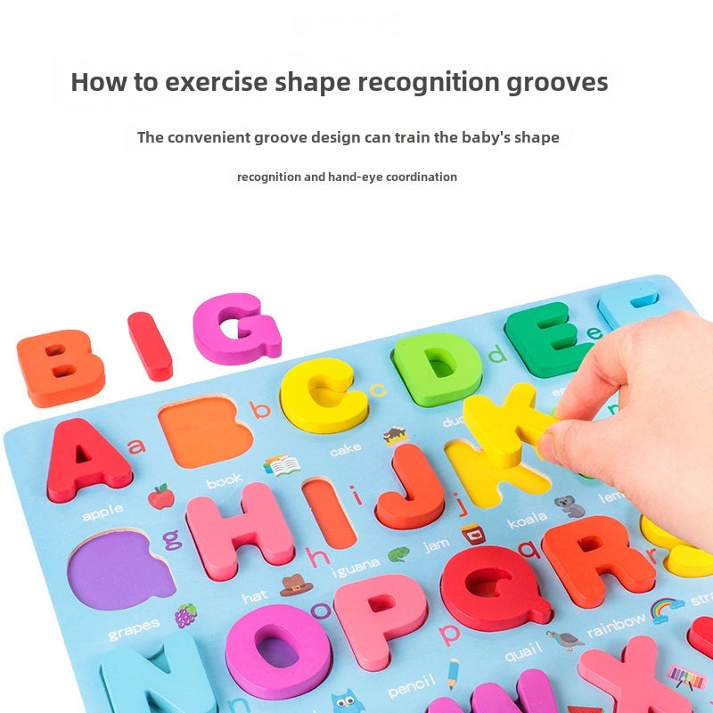 Early Learning Digital Alphabet Wooden Blocks Puzzle for Infants & Toddlers | Educational Toys