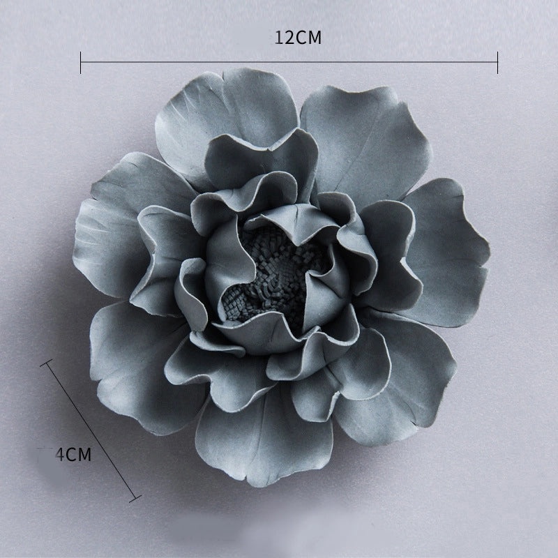 3D Ceramic Flower Wall Pendant for Living Room Bedroom TV Background | Home Decor Wall Art