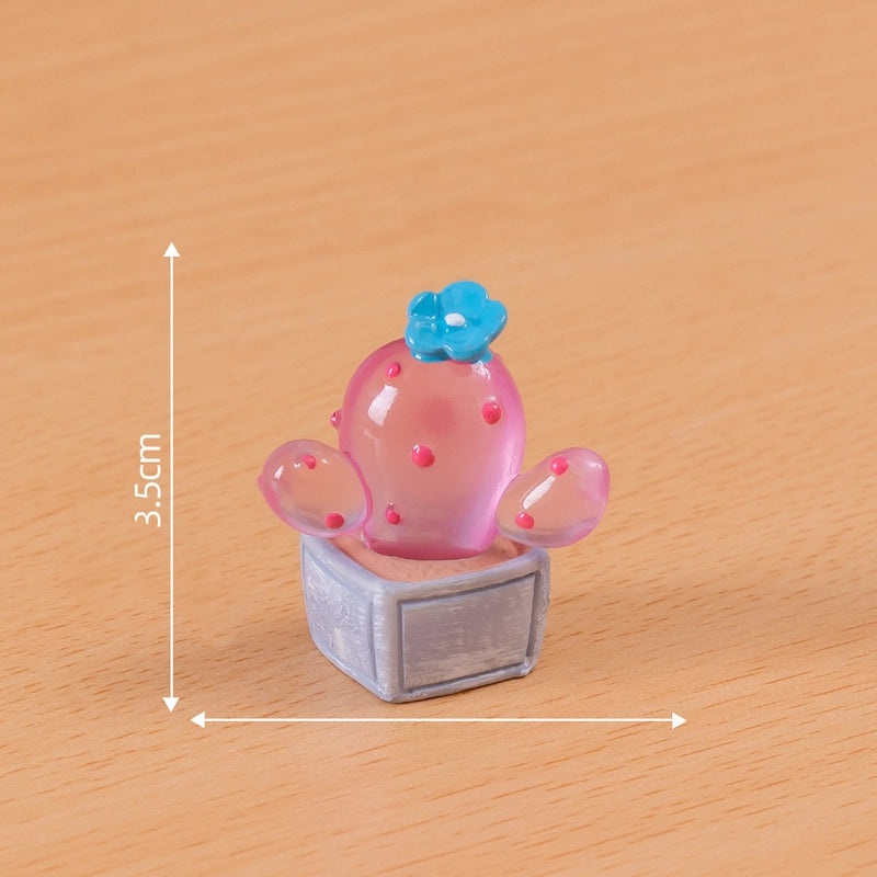 Miniature Fluorescent Cactus Hairpin Creative Micro Landscape Desktop Garden Ornament|Home Decor Accessories