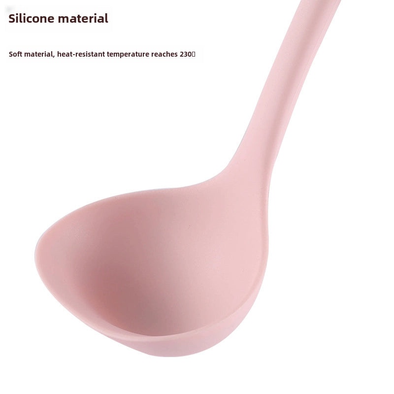 Food Grade Silicone Long Handle Soup Spoon High Temp Resistant Non-stick Cooking Pan Mini Porridge Spoon|Kitchen Utensils