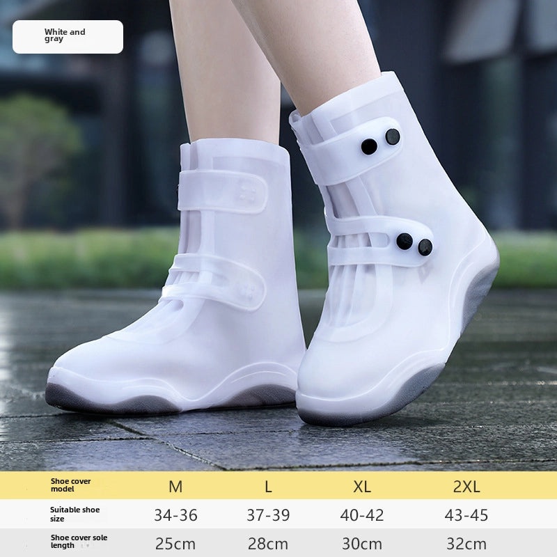 Women's Waterproof Silicone Rain Shoe Covers Anti-Slip Thickened Rain Boots for Adults and Kids|Rain Footwear