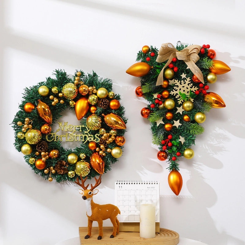 Christmas Rattan Garland Door Hanging Decoration for Hotel Mall Scene Layout Supplies|Christmas Decorations