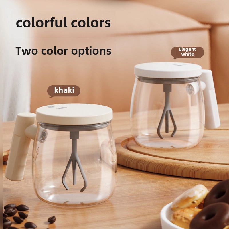 Portable Electric Glass Coffee Mug with Automatic Mixing | Kitchen & Dining