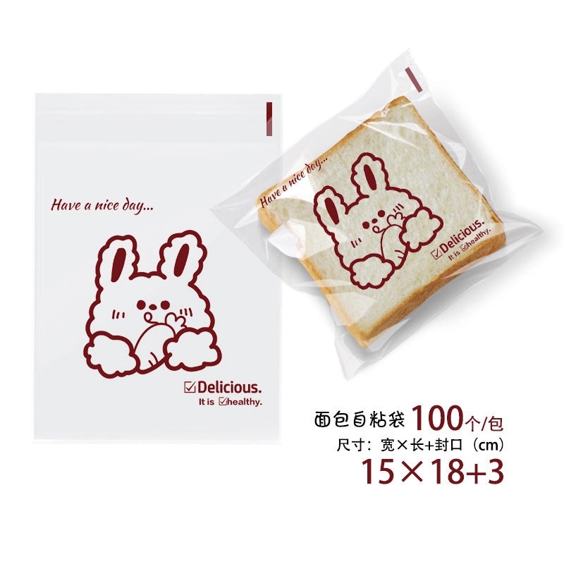 Disposable Sealed Bread Bags for Baking Food Packaging Oil-proof Paper Toast Sandwich Donut Cookie Bags|Kitchen Storage Bags