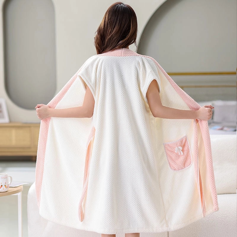 Couple Bathrobe Soft Absorbent Hair-free Bath Towel for Men and Women Household Hotel Use|Bathrobes & Towels