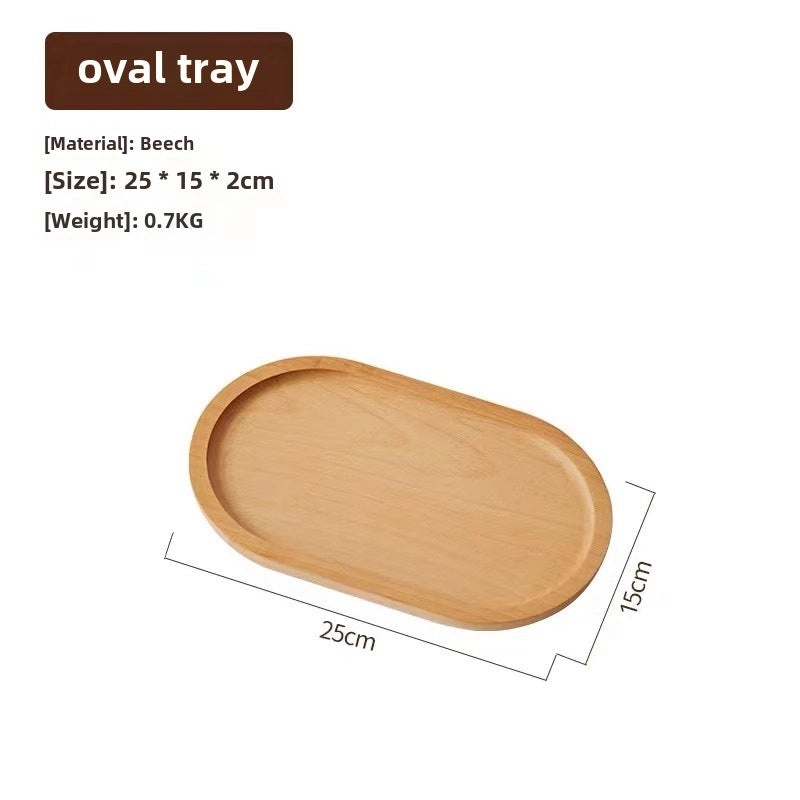 Japanese-style Oval Wooden Tray Solid Black Walnut Rectangular Plate Small Exquisite Tea Coffee Serving Tray|Home & Kitchen > Kitchen & Dining > 