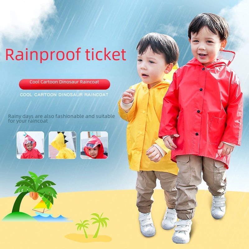 Kids Cartoon Dinosaur Raincoat Poncho for Boys Girls 2-6 Years Old Spring Autumn | Kids Rainwear