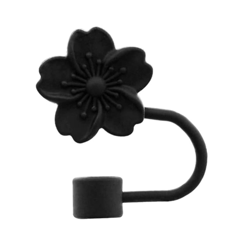 Elegant Floral Silicone Straw Cap for Cups | Drinkware Accessories