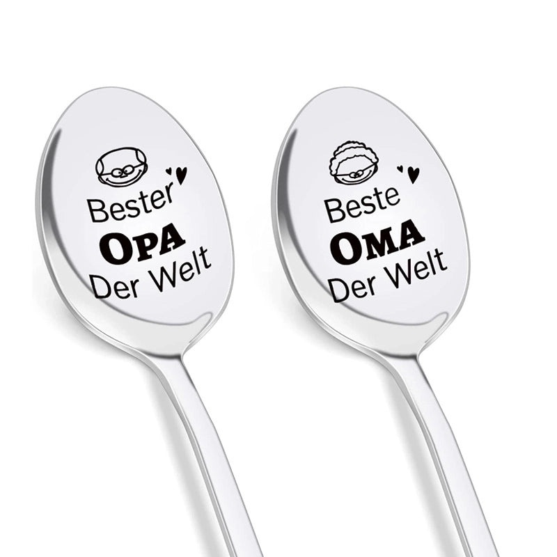 Stylish Stainless Steel Spoon with Casual Letter Design 1 Piece|Kitchen Utensils and Cutlery