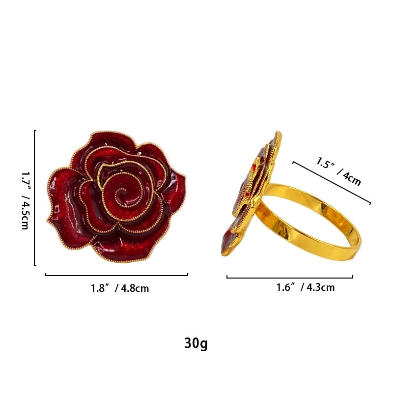 White Floral Napkin Rings Set | Home & Kitchen Tableware