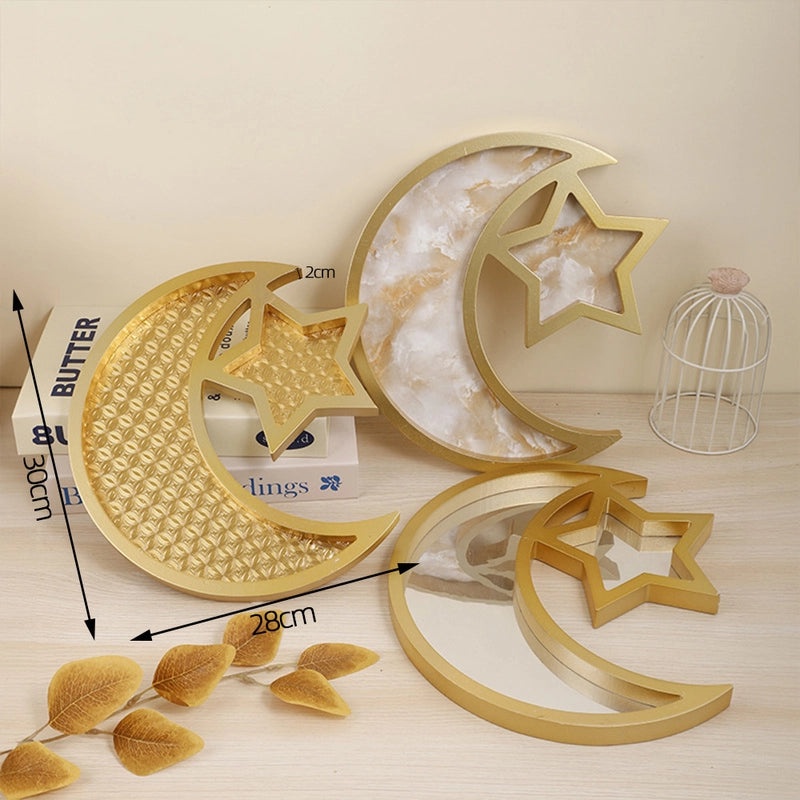 Minimalist Star and Moon Wooden Ornament - 1 Piece | Home Decor