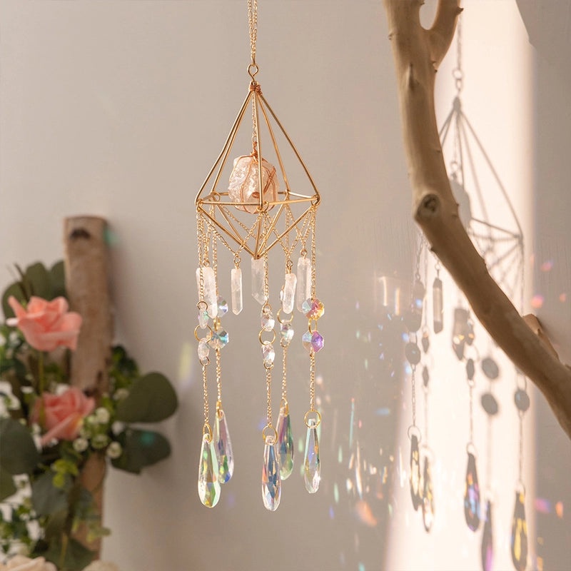 Elegant Geometric Crystal Dreamcatcher Wall Hanging Art|Home Decor