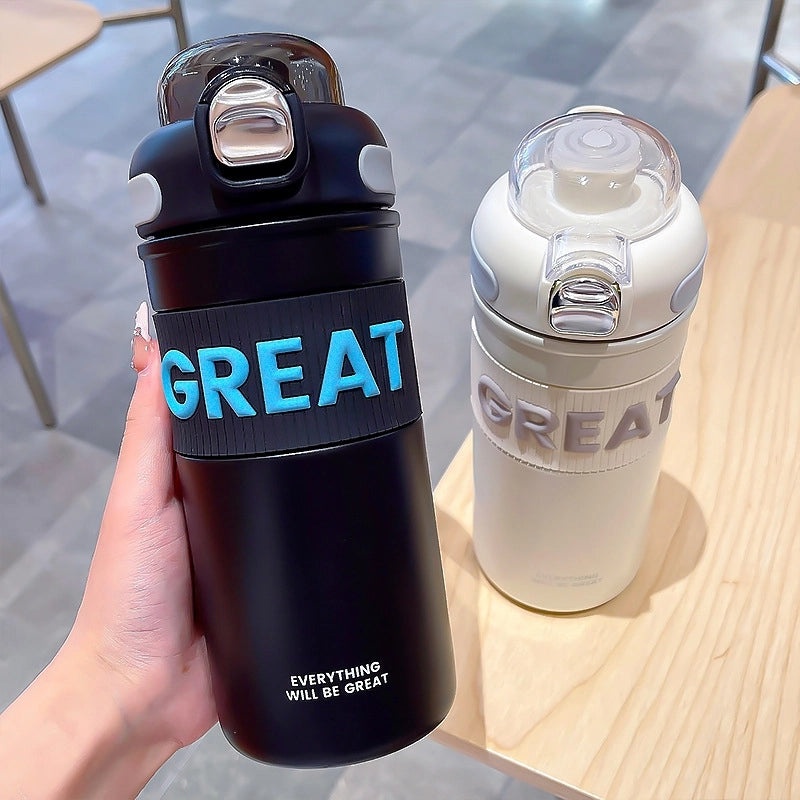 Stylish Letter Engraved Stainless Steel Water Bottles|Drinkware & Water Bottles