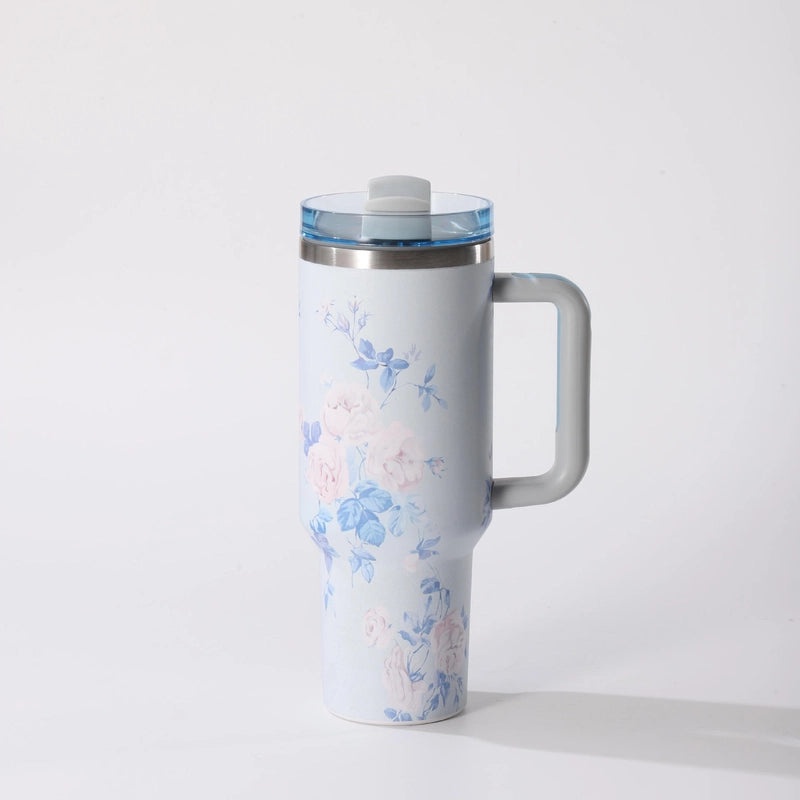 Pastoral Floral Design 304 Stainless Steel Water Bottle 500ml | Drinkware & Bottles