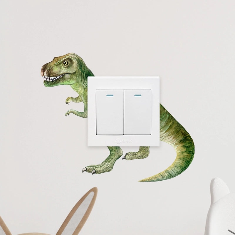 Adorable Dinosaur PVC Switch Wall Decal for Kids Room Decor|Kids Room Wall Decals