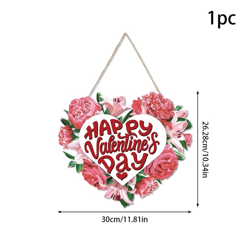 Valentine's Day Heart Shaped Rose Paper Hanging Ornament Cute Letter Decoration | Home Decor & Festive Supplies