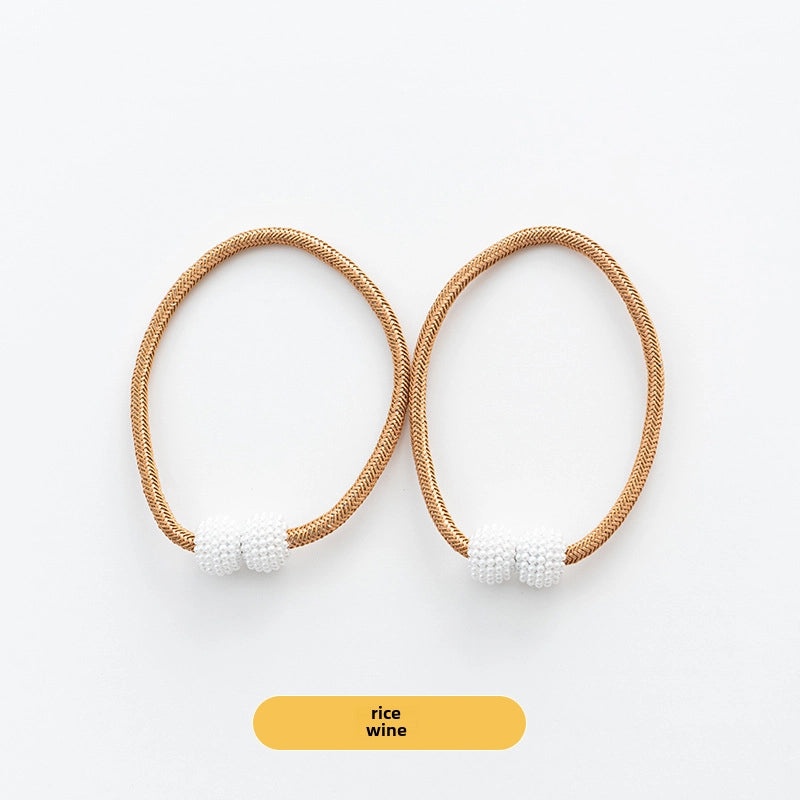 Affordable Pearl Magnetic Buckle Curtain Strap No Drilling Easy Install | Home Decor Curtain Accessories