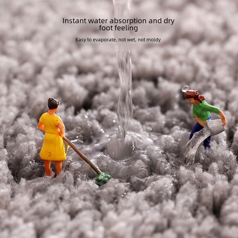 Flocking Non-Slip Water Absorbent Bathroom and Kitchen Mat Simple Living Room Door Rug|Home Decor & Rugs