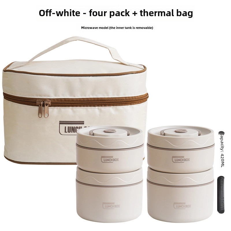 304 Stainless Steel Double-layer Insulated Lunch Box with Lid Portable Sealed Multi-compartment Food Container|Lunch Boxes & Containers