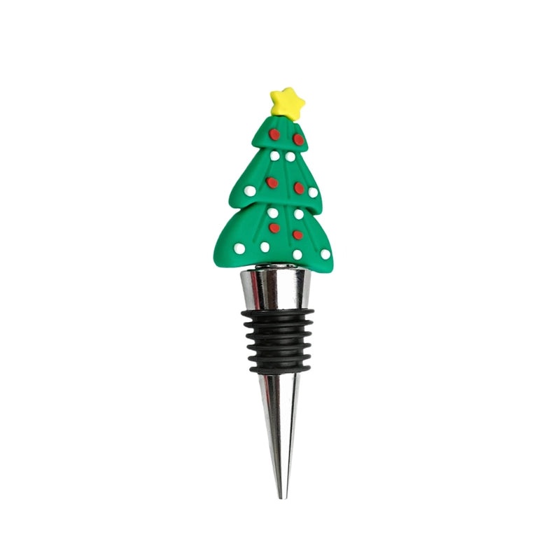 Christmas Holiday Wine Stopper with Santa Claus, Christmas Tree, and Elk Design PVC Alloy | Kitchen & Dining