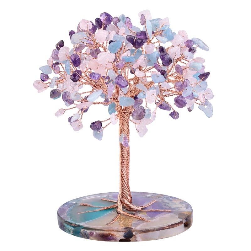 Elegant Minimalist Tree Resin Crystal Agate Decor | Home Decor & Accessories