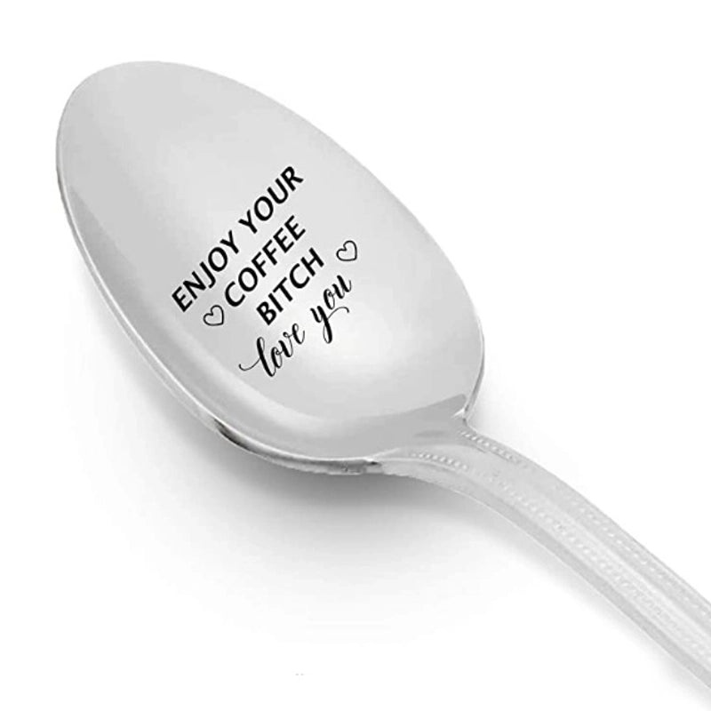 Stylish Stainless Steel Spoon with Casual Letter Design 1 Piece|Kitchen Utensils and Cutlery