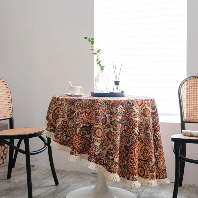 Yi Manqi Yun American Jacquard Sunflower Round Thick Tablecloth Factory Direct Supply|Home & Kitchen Textiles