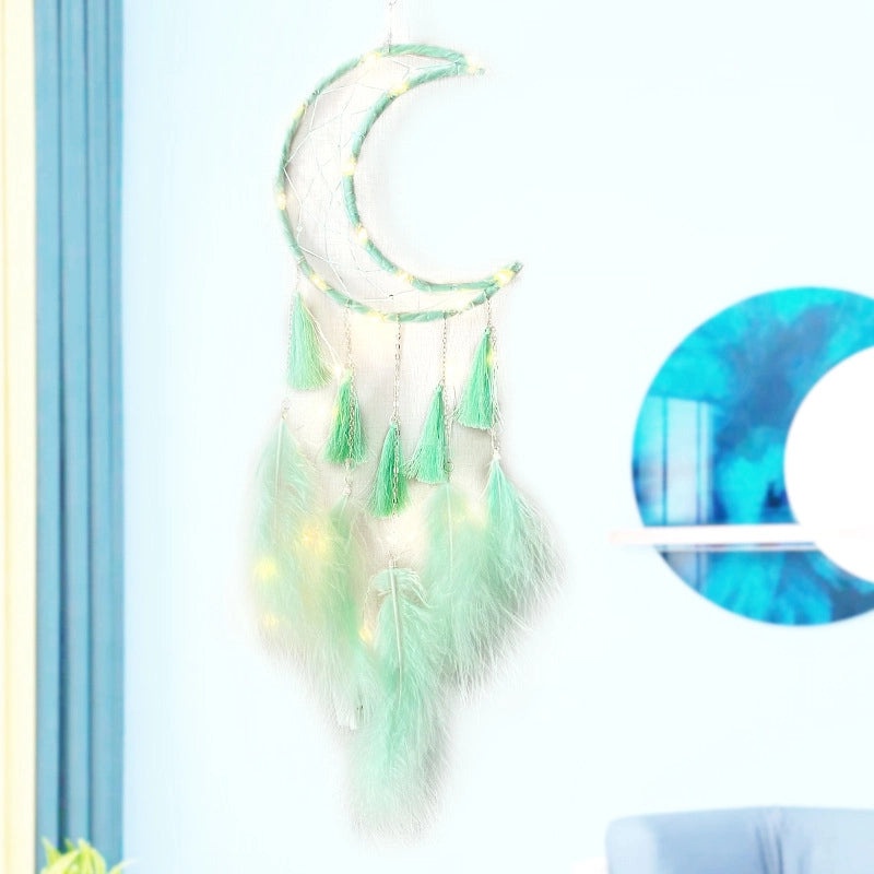 Minimalist Moon Feather Dreamcatcher Wall Hanging Iron Art|Home Decor Wall Art