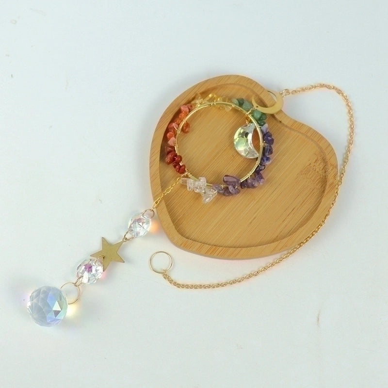 Star Moon Copper Pendant with Artificial Crystals | Jewelry & Accessories