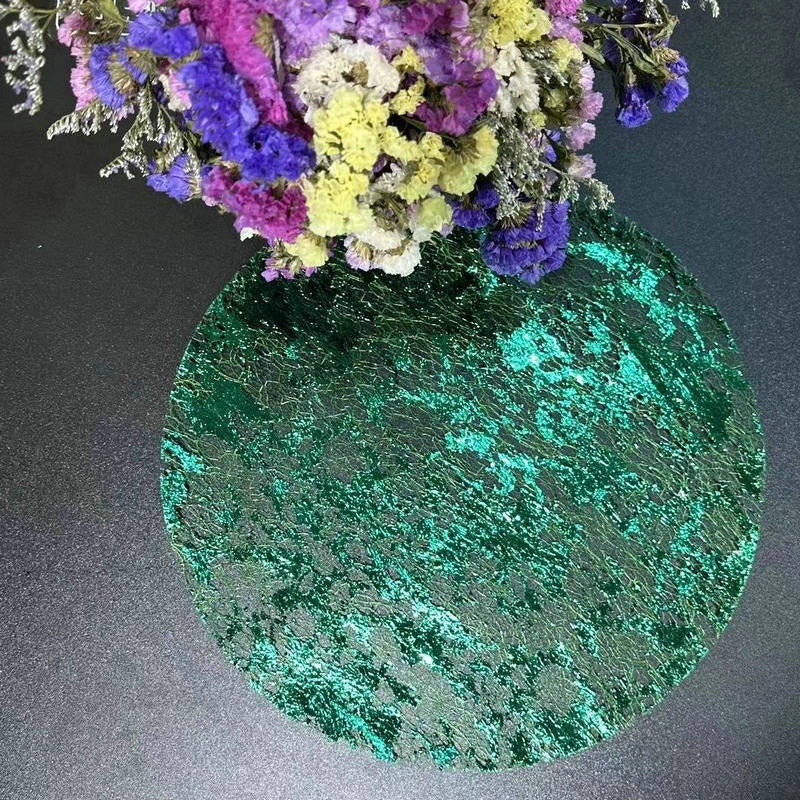 Disposable Gold Foil Round Placemat Metal Grid Design Elegant Table Mat | Tableware & Dining Accessories