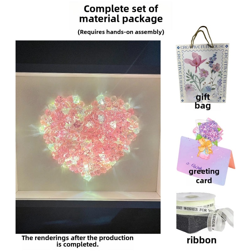 Moon Crystal Night Light with Butterfly Design Handmade DIY Birthday Gift|Home Decor Night Lights