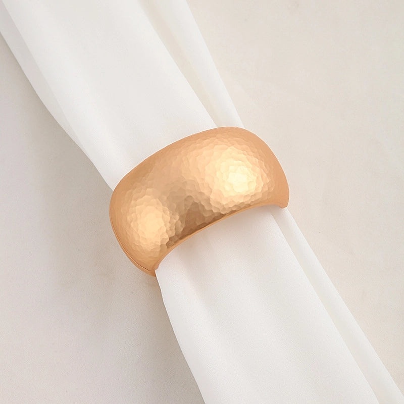 Matte Gold Silver Metal Curtain Buckle Wide Edge Beating Pattern Punch-Free Simple Luxury Curtain Strap|Curtain Accessories