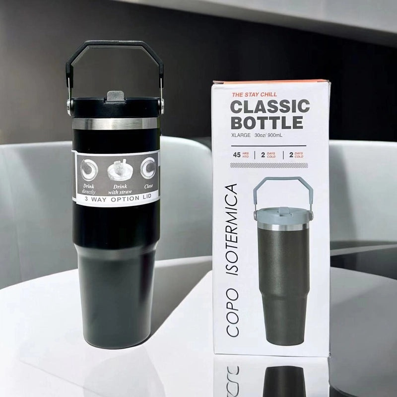 Solid Color 304/201 Stainless Steel Thermos Cup - Durable Casual Insulated Drinkware|Drinkware & Thermoses