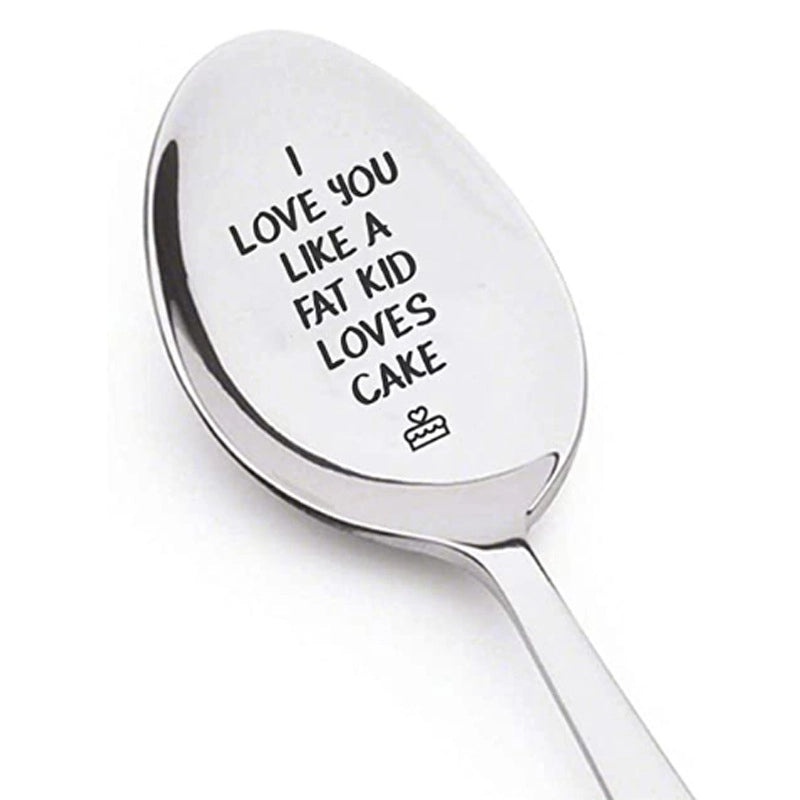Valentine's Day Gift Stainless Steel Long Handle Spoon with Lettering | Kitchen & Dining