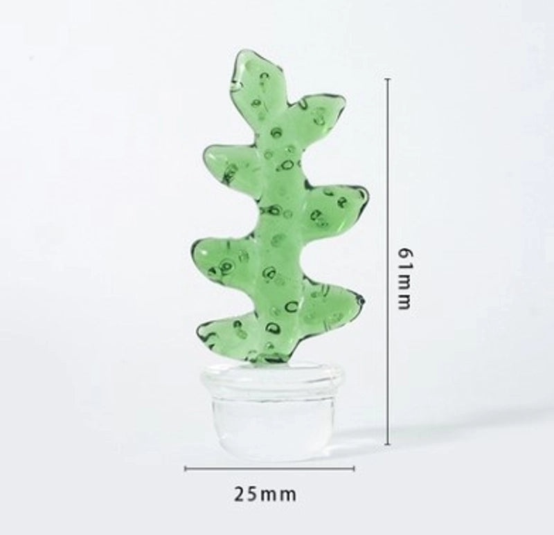 Creative Glass Cactus Plant Ornament for Desktop Home Decoration | Home Decor