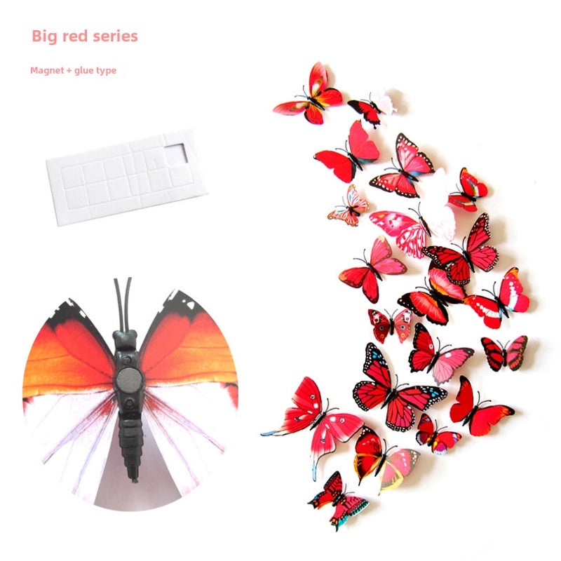 3D Butterfly Wall Stickers for Curtains and Fridges, 12 Sets Decorative Decals for Living Room, Mall, Wedding Room|Home Decor Wall Stickers