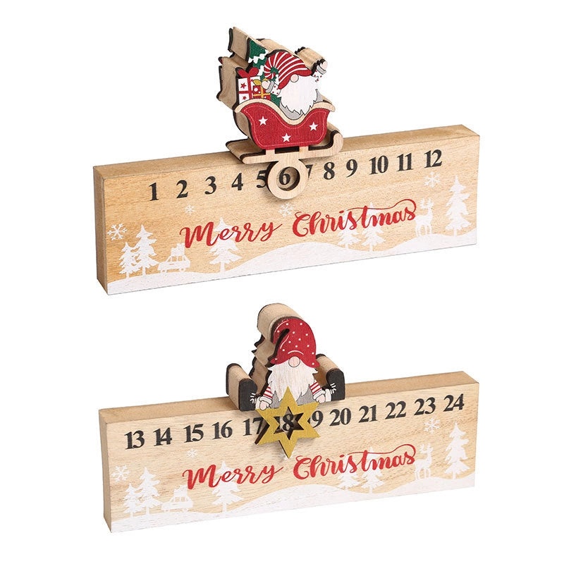 Christmas Cute Christmas Tree Santa Claus Wooden Daily Festival Ornament Calendar Decoration Table Decor|Home Holiday Decorations