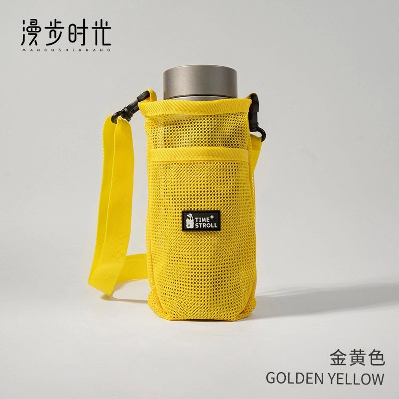 Outdoor Water Bottle Cover with Protective Mesh Strap, Hangable for Mineral Water, Tea, Milk, Thermos|Outdoor Drink Accessories