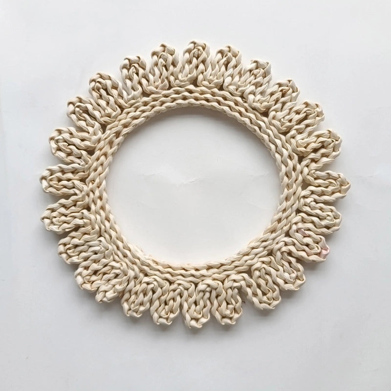 Hand-Woven Corn Husk Grass Flower Mat for Dining Table Insulation Coaster Pot Bowl Mat|Kitchen & Dining Accessories