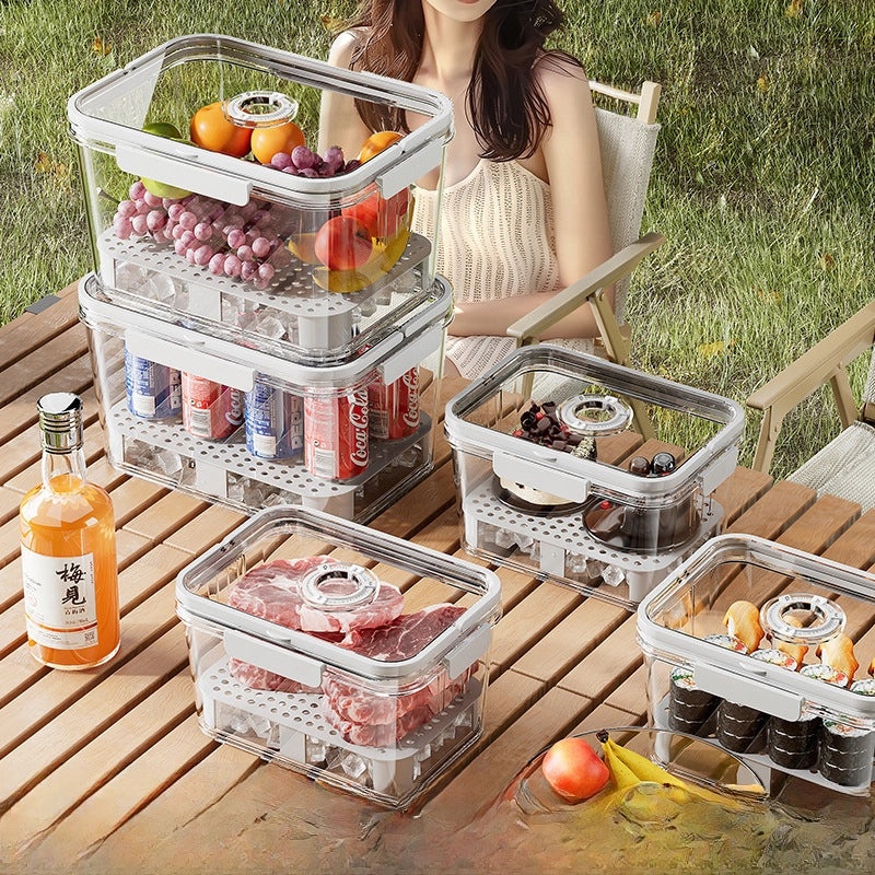 Portable Fruit Bento Box Mini Refrigerator for Camping & Picnic | Outdoor Storage & Fresh-Keeping | Kitchen & Picnic Supplies