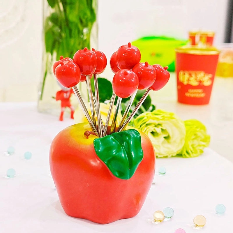 Fruit-Shaped Stainless Steel Fork Set with Apple, Strawberry, Banana Design | Kitchen Accessories