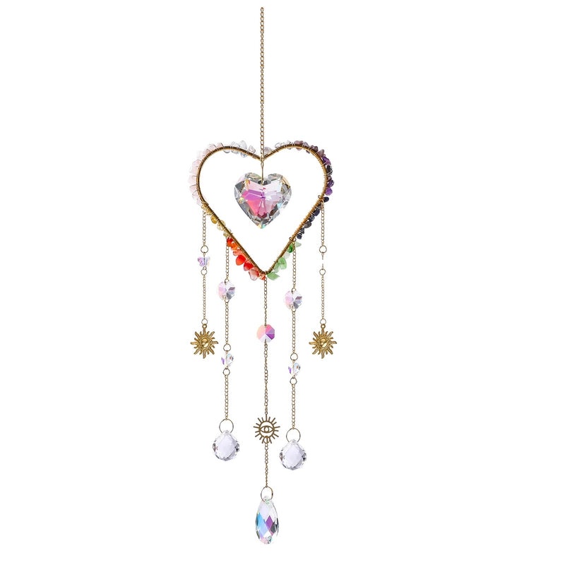 Adorable Cloud and Heart Shaped Cat Crystal Suncatcher Wind Chime Wall Decor|Home Decor & Accessories