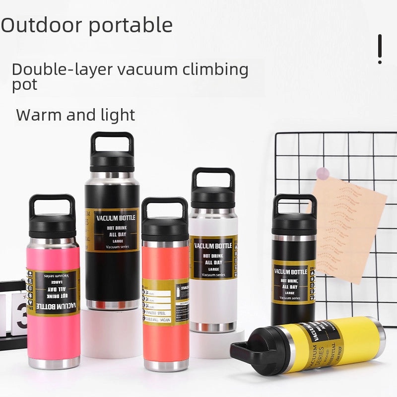 304 Stainless Steel Insulated Sports Water Bottle Portable Double-layer Vacuum Camping Flask|Outdoor Gear