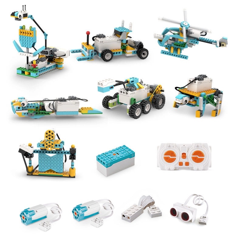 Electric Programming Robot Compatible with 9686 Small Particle Building Blocks | Educational STEM Robotics Kits