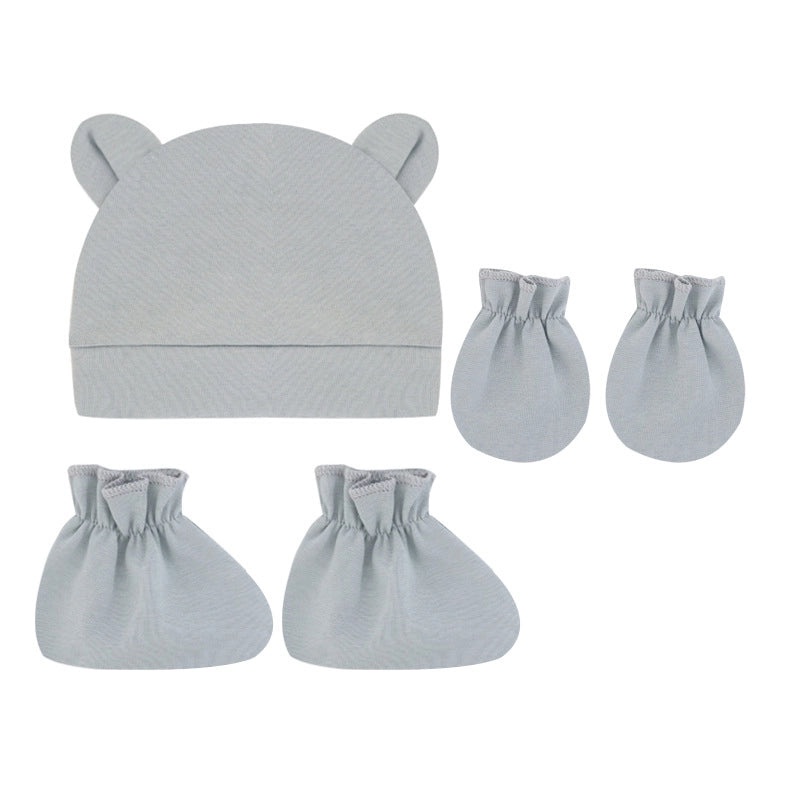 Newborn Baby 3 Piece Set Solid Color Hat Gloves and Foot Cover 0-3 Months|Baby Accessories