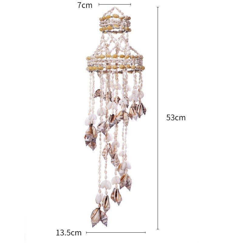 Coastal Geometric Shell Wind Chime with Artificial Decorations|Home Decor Wind Chimes